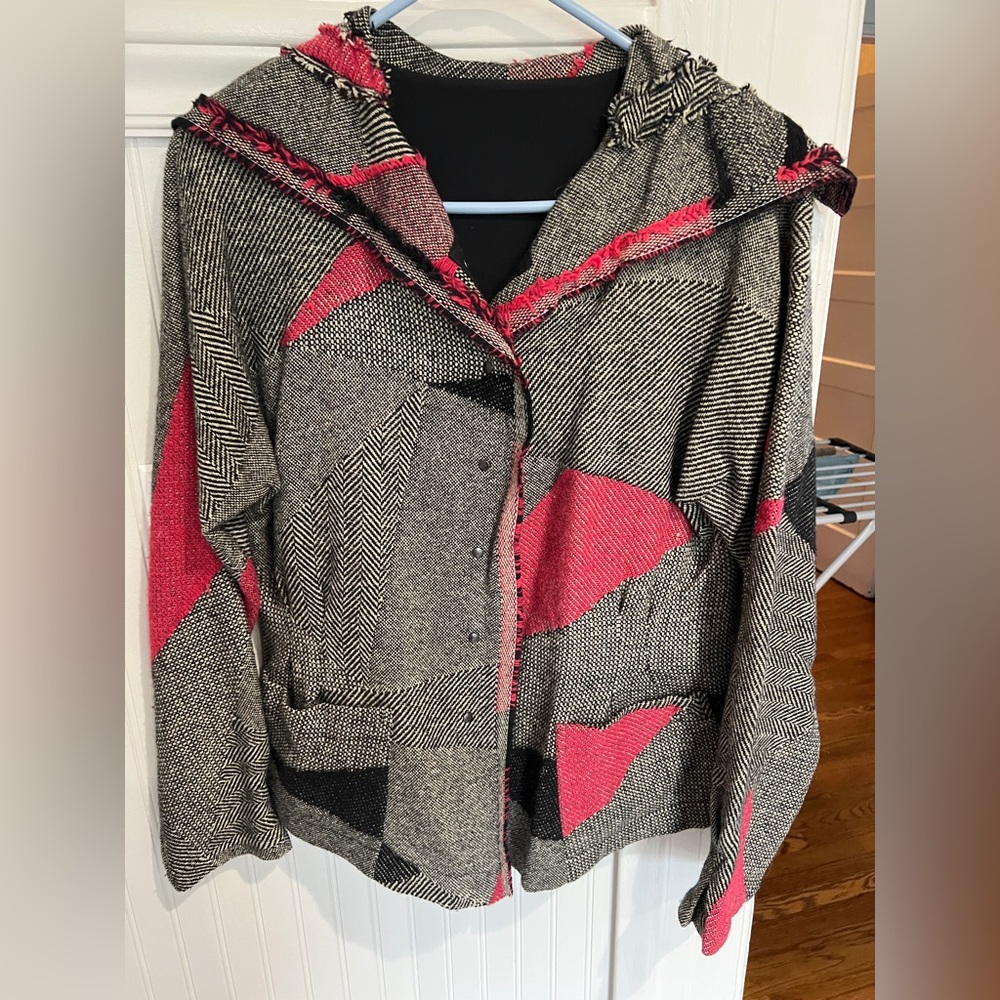 Babette wool knit patch jacket